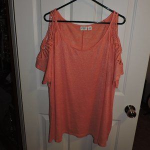 Cato cold shoulder short sleeve tunic - 26/28W